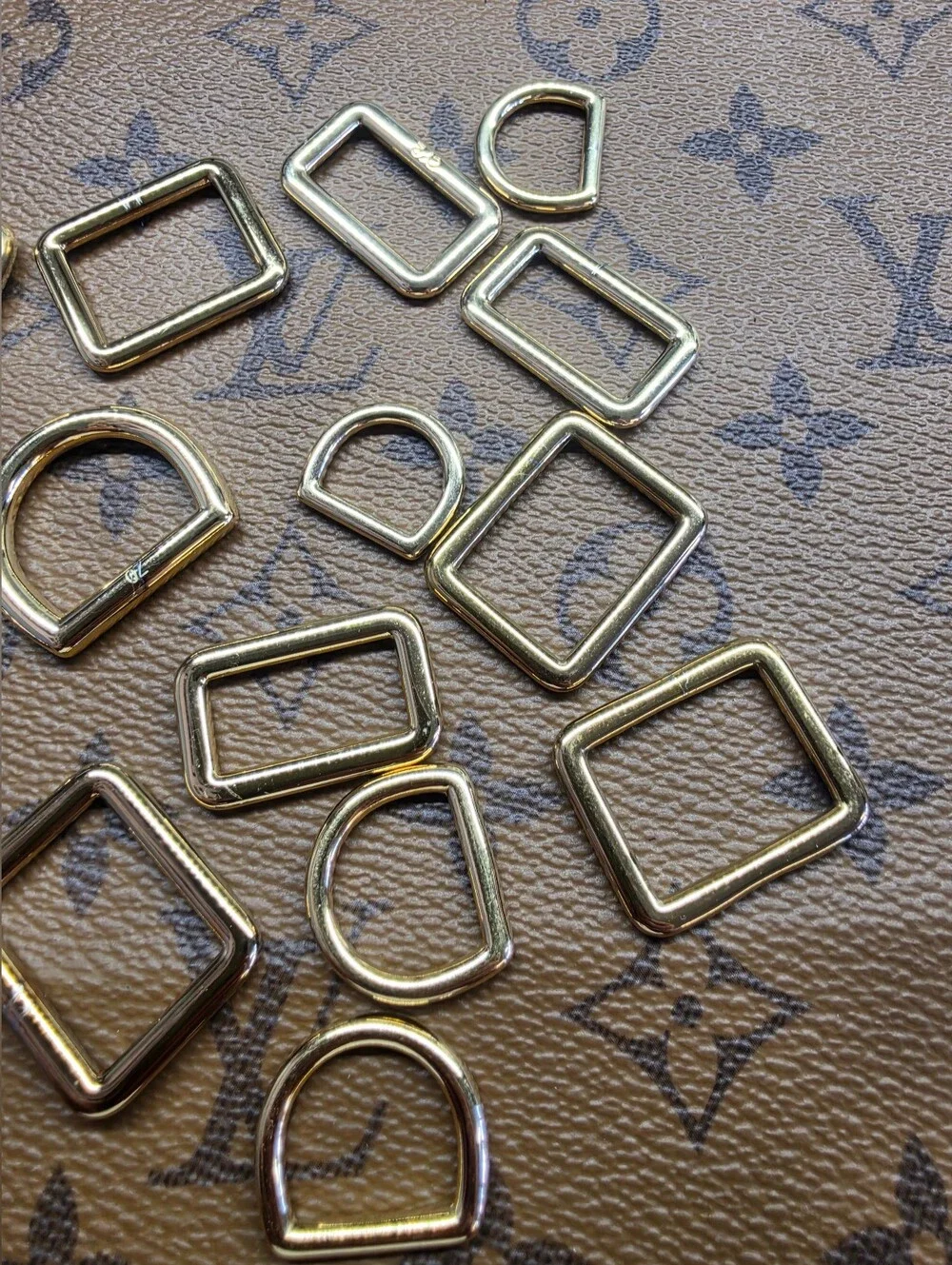 Louis Viutton Metal D-Rings and Rectangle Rings Set - Gold